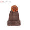 58cm Mũ beanie mềm Unisex Mũ len dành cho phụ nữ mùa đông Mũ đậu với Pom Pom