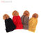 58cm Mũ beanie mềm Unisex Mũ len dành cho phụ nữ mùa đông Mũ đậu với Pom Pom