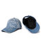 OEM Blue Denim Vải Mũ bóng chày Thêu bông Twill 55cm