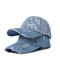 OEM Blue Denim Vải Mũ bóng chày Thêu bông Twill 55cm