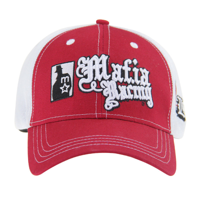Pre Curved Peak Mesh Trucker Caps 3D thêu bóng chày 4 tấm