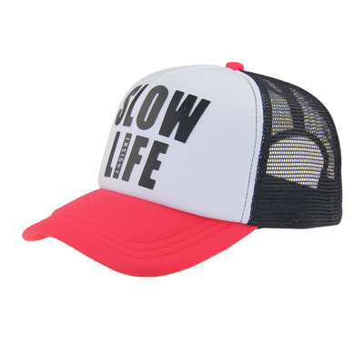 100% polyester hai tông trucker mũ với logo in 3D trên mặt trước