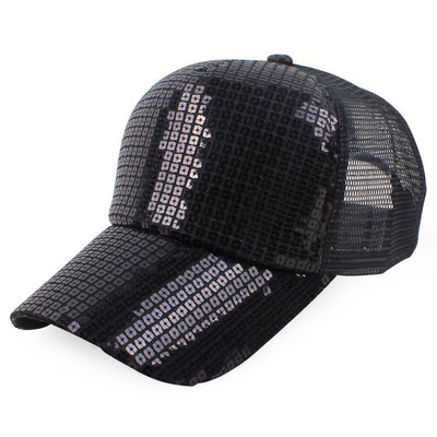 Tất cả ngày thoải mái 5 Panel Mesh Trucker Hat Sequin Trucker Cap điều chỉnh
