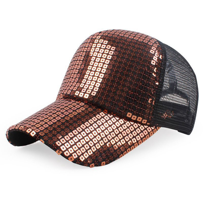Tất cả ngày thoải mái 5 Panel Mesh Trucker Hat Sequin Trucker Cap điều chỉnh