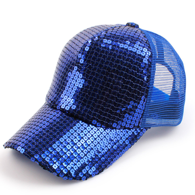 Tất cả ngày thoải mái 5 Panel Mesh Trucker Hat Sequin Trucker Cap điều chỉnh