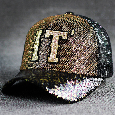 Tất cả ngày thoải mái 5 Panel Mesh Trucker Hat Sequin Trucker Cap điều chỉnh