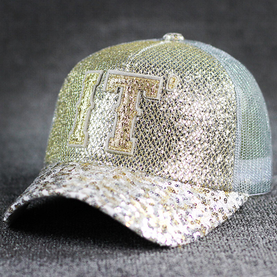 Tất cả ngày thoải mái 5 Panel Mesh Trucker Hat Sequin Trucker Cap điều chỉnh