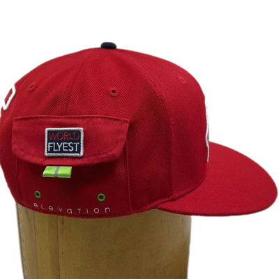 Sáu tấm len Snapback mũ bóng chày với túi zipper tùy chỉnh bên