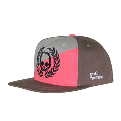 2 Tone Mặt Panels Cotton Snapback Cap Custom thêu 5 Panel Mũ phong cách
