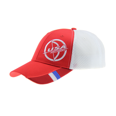 100% Polyester Mesh Fitted Baseball Caps Breathable 6 Panel Custom Embroidery