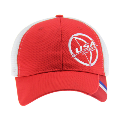 100% Polyester Mesh Fitted Baseball Caps Breathable 6 Panel Custom Embroidery