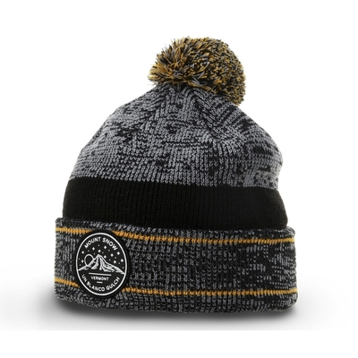 Mùa đông ấm áp Mens Pom Pom Beanie Mũ Beanie Heathered Với Logo Rụng