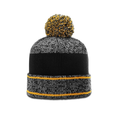 Mùa đông ấm áp Mens Pom Pom Beanie Mũ Beanie Heathered Với Logo Rụng