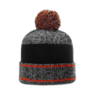 Mùa đông ấm áp Mens Pom Pom Beanie Mũ Beanie Heathered Với Logo Rụng