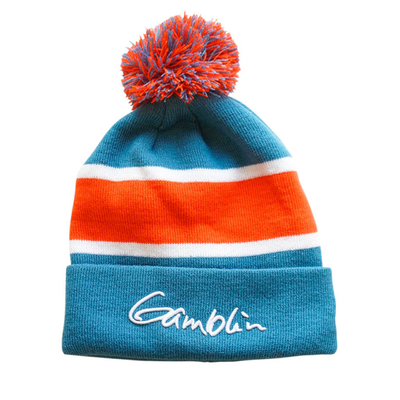 Pom Pom trên đỉnh đan nát nón với logo Jacquard tùy chỉnh