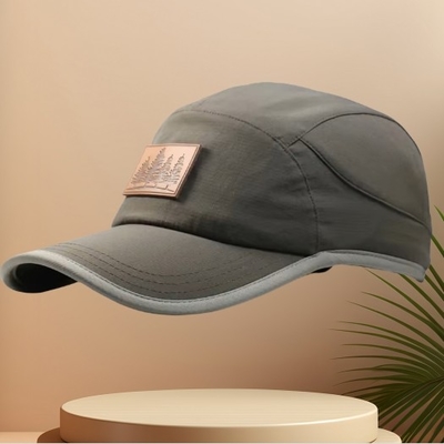5 Panel Men Grey Quick Dry Polyester Baseball Caps Trò chơi bóng chày