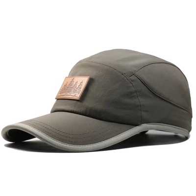 5 Panel Men Grey Quick Dry Polyester Baseball Caps Trò chơi bóng chày