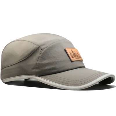 5 Panel Men Grey Quick Dry Polyester Baseball Caps Trò chơi bóng chày