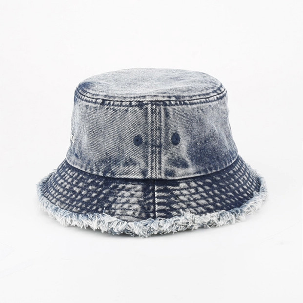 OEM ODM giặt các cạnh thô quần jean mũ xô cổ điển vintage mũ xô